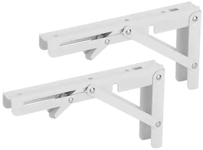 Dailygoods- Plankdrager Inklapbaar 400mm - Plankdragers Zwart - Ruimtebesparend - Stevig & Duurzaam - Hoogwaardig Staal - 2 Stuks - Plankbeugel