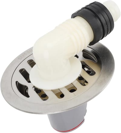 Ronde Afvoerput - Geurafsluiter Douche - Vochtige Ruimtes - Ingebouwde Haarzeef - 10 Cm Diameter - Zilverkleurig