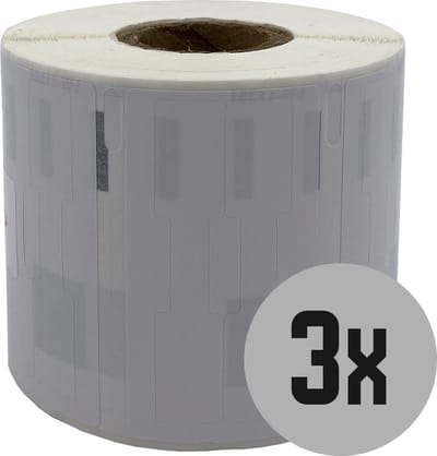 DULA Dymo kompatible Etiketten, S0722510 11351, 54 x 11 mm, Weiß, Permanent, 3 Rollen, 1500 Etiketten pro Rolle