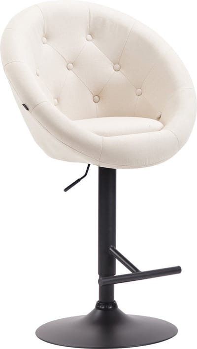 CLP London V2 Barkruk Stof creme zwart