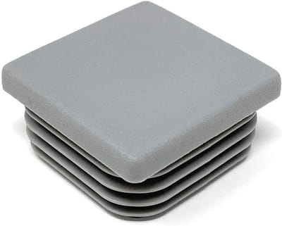 10 Stuks Vierkante Buisdoppen 30x30 mm Grijs Kunststof met Lamellen voor Binnenmaat 20-25 mm