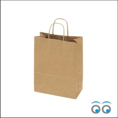 Bruine Kraft Tas (Small) - Papieren Tassen - 18x8x24 cm - 50 Stuks