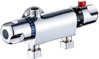 Dailygoods- Thermostatische Douchemengkraan met Constant Temperatuur - Douchemengkraan 15 cm - Antischok/Veiligheidsfunctie - Stabiele Watertemperatuur - Eenvoudige Waterstroomregeling - Geschikt voor Gezinnen