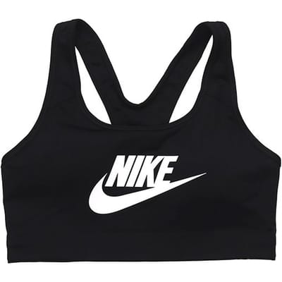 Nike Swoosh Color-Blocked Medium Support Compressie Tank Sportbeha Dames Sportbeha Zwart 899371-010 M gray