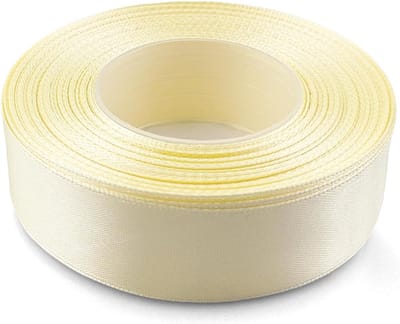 1 x satijnen lint lichtgeel 25 mm x 32 m voor knutselen bruiloft geschenk decoratie verpakking