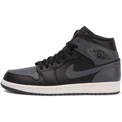 Jordan 1 Retro Mid Zwart Donkergrijs 554724-041 43 black