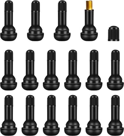 Rubber Valves - TR413 - Pack of 15 - Rubber Valve Insert - Car Tyres - Universal Snap-in Rubber Valves Geschikt voor Motorcycles - Bikes - Rim Valves (Zwart)