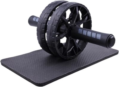 Buikwiel Rolwiel - Kernroller Trainingswiel - Buikspier Training - Dubbele Slijtvaste Wielen - 30 cm Breed - Zwart