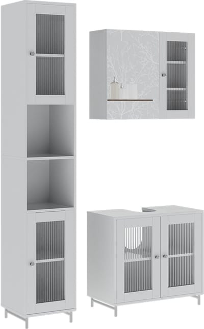 Vicco Badkamermeubelset Malte, Wit, 3-delig