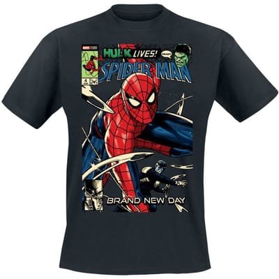 Spider-Man - Disney T-shirt - Brand New Day - Comic Cover - S tot XXL - voor Mannen - zwart