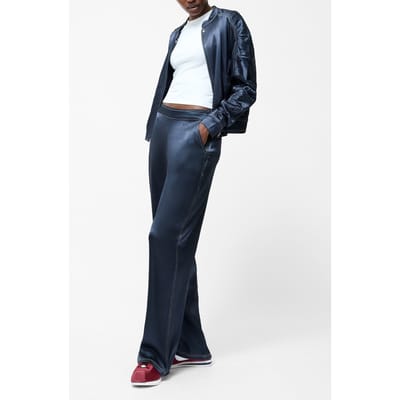 French Connection Akita Satin Stretch Trousers Navy Size: XL | Formal pants Outlet | Dames | Blauw