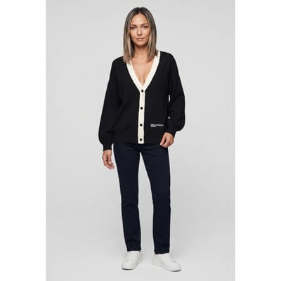 Karl Lagerfeld Relax Midi Cardi Black Taglia: S | Cardigan Outlet | Donna | Nero