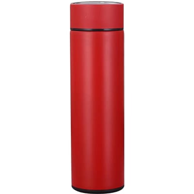 17oz vacuüm geïsoleerde koffiemok dubbelwandige waterfles met LED-temperatuurweergave verwijderbaar filter rood