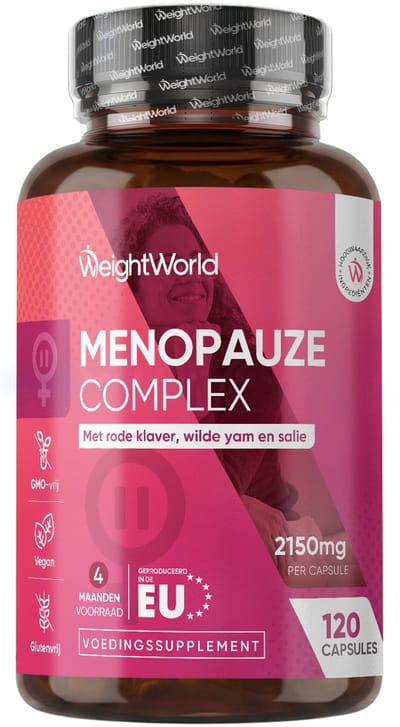 WeightWorld Menopauze Complex - Met Rode Klaver, Wilde Yam, Salie en Vitamine B6 - Gemaakt in de EU - 4 maanden voorraad