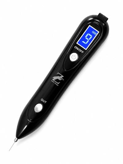 ZoeZo Laser Plasma Pen - Huidverzorging - Wratten, Steelwratjes, Moedervlekken, Sproeten, Pigmentvlekken en Tattoo Verwijderen - Huidverjongingsapparaat - Grove en Fijne Naald - Zwart