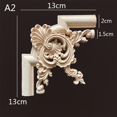 Houtapplicatie Hoek Natuurlijke Bloemen Houtsnijwerk Beeldje Ambacht Huisdecoratie Accessoires Achtergrond Muurdecoratie Decal