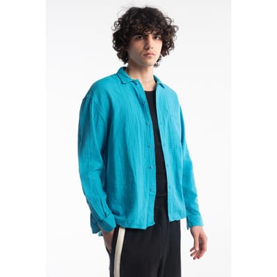 Heren Relaxed Fit Katoenen Textuurshirt