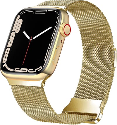 By Qubix - Geschikt voor Apple Watch bandje - geschikt voor Apple watch Milanese band - Goud - Extra sterke magneet - Geschikt voor Apple Watch 38mm / 40mm / 41mm / 42mm