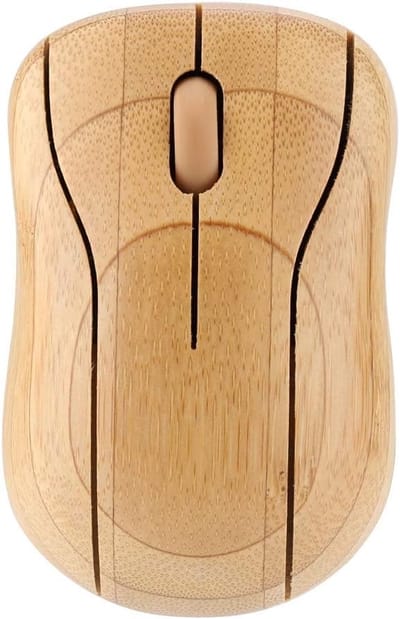Draadloze Optische Muis - Houten Ontwerp - Comfortabel Werken - Natuurlijk Bamboe Materiaal - 10m Afstand - Houtkleur