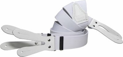 Pierre Mouton - Bretel - Volwassenen - Sterk met Leertjes - Wit - 120cm - 35mm - M - L