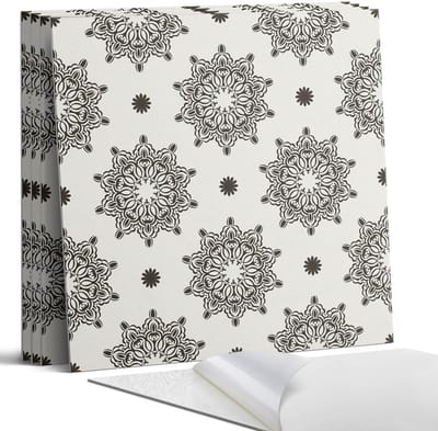Coloray Wandpanelen Zelfklevend - Mandala-patroon in een raster Zelfklevende Wandpanelen - 50 cm x 50 cm - Zwart Wandpaneel PVC - 4 stuks - Mozaïeken Wandpanelen Zelfklevend - Wandpanelen Keuken - Wandpaneel Badkamer