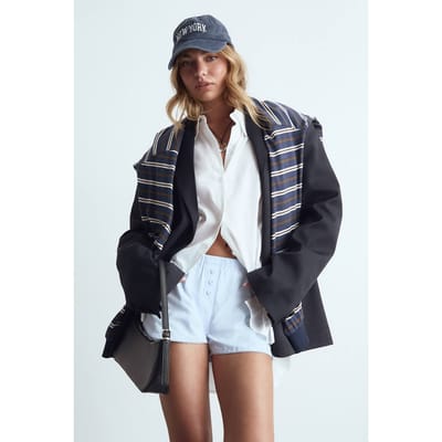 boohoo Dames Shorts met knoopdetails | Blue | Maat: 6