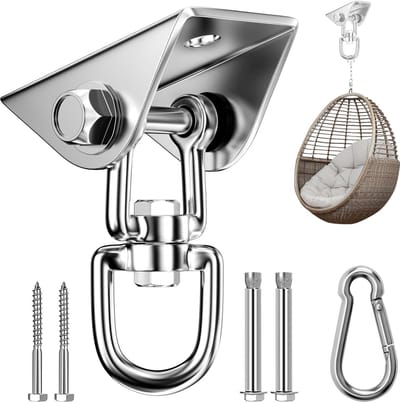 RVS Plafondhaak 500kg - Universeel Ophangsysteem voor Bokszakken, Schommels & Hangstoelen | Zware Draagkracht Plafondbeugel | Indoor/Outdoor Gebruik