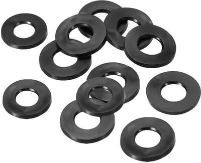 Pack of 8 Rubber M12 Flat Washers - 12mm ID x 24mm OD x 3mm Thickness - Sealing Ring - Divider Ring - Seal for Tap - Water Hose - Bolts - Fastener - Black