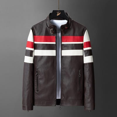 Leren herenjas, nieuw voor de herfst en winter, stijlvolle leren motorjas met mooie stiksels, grote maat, leren jas voor dikkere mannen 4XL