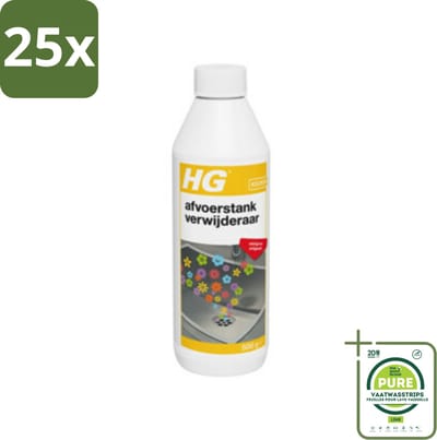 25 x HG Afvoerstank Verwijderaar 500 gr - Grootverpakking - Afvoeren Schoonmaken - Afvoeren Ontgeuren - Afvoerslang Reiniger - Keuken Afvoer Schoonmaken - Badkamer Afvoer Schoonmaken