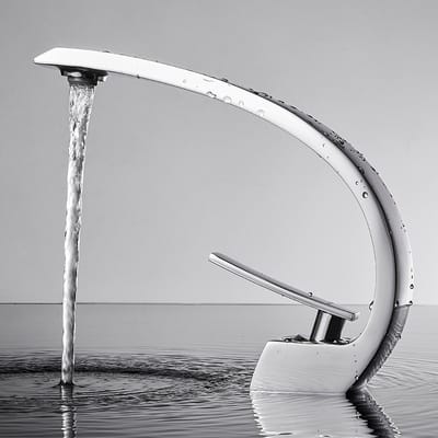 Auralum max Wastafelkraan - Eenhendelmengkraan Voor Badkamer - Met Warm En Koud Water - Messing - Chroom