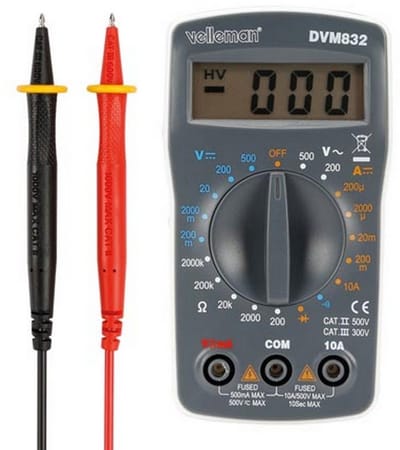 Multimeter - Tester - Elektrische Metingen - Hoge Nauwkeurigheid - 19 Meetbereiken - Grijs