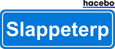 Hacebo - Plaatsnaam Sticker - 29x10 CM - Slappeterp sticker - Verkeersborden sticker - grappige cadeaus - Slappeterp