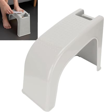 Famanu - Voetenbank Voetsteun voor Douche Manicure Pedicure Massage, Stabiele Opstapkruk Pedicurekruk Douchekruk voor Scheerbenen, Antislip Voetsteun Sterk Draagvermogen(Beige)