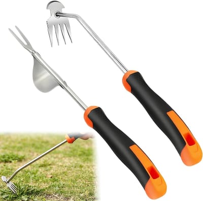 Onkruidverwijderaar Set - Tuin Gereedschap - Effectief Wieden - Ergonomische Handgreep - 2 stuks - Zilver