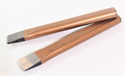 Steenbeitel Set - Metaalbewerking Gereedschap - Metselwerk Verwerken - Chroom Vanadium Staal - 250 mm Lengte - Bronskleurig