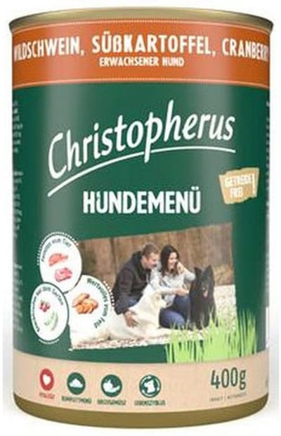 Christopherus hondenmenu Adult 6x400g - wild zwijn, zoete aardappelen