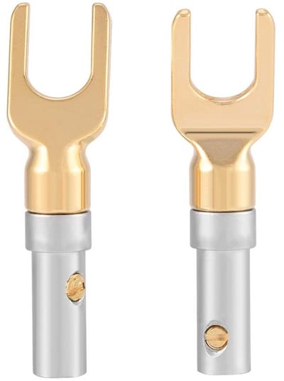 Hoogwaardige 4mm Banana U Fork Y Spade Plug Speaker Wire Connector - 6 Stuks Goud Geplateerd voor Betrouwbare Geluidsverbindingen