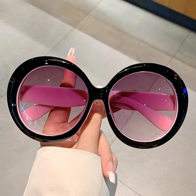 Oversized Ronde Vorm Grote Vorm Montuur Zonnebril Voor Vrouwen Voor Voor Mannen Premium Designer Zonlicht Bril Retro Stijl Punk Populaire Bril