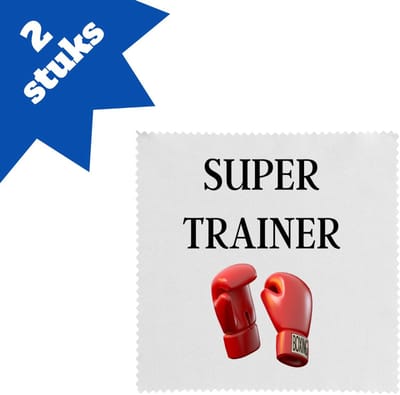 Akyol - super trainer brillendoekjes - Sport - coach - boxing - trainer - geschenk - verjaardag - love gift - 17,8 bij 17,8 cm - 2 stuks