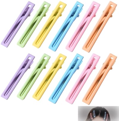 Dailygoods- Haarspelden 12 Stuks - Platte Haarspelden - Antislip Haarspelden - Krulspelden - Haarklemmen Klein - Roestvrij Metaal - Lichtgewicht 3g