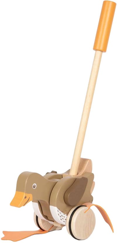 Small Foot - Wooden Push Figure Duck with Moving Head
