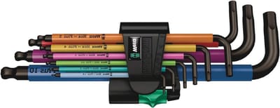 Meerkleurige Hoeksleutelset - Metrisch - BlackLaser Coating - Precisie Hoekmeting - Duurzaam En Slijtvast - 9-Delige Inbussleutelset Met Kleurcodering