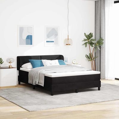 vidaXL - Boxspring - bed - met - hoofdeinde - Zwart - 140 - x - 200 - cm - Fluweel