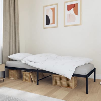 vidaXL - Bedframe - metaal - zwart - 80x200 - cm
