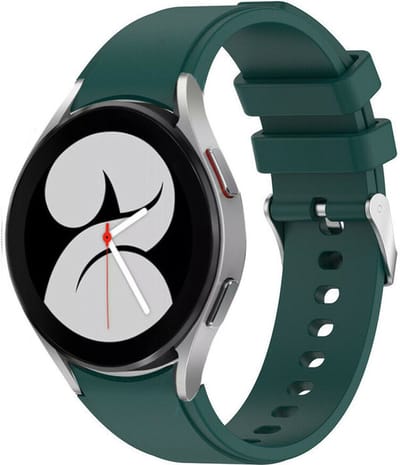 Strap-it Siliconen bandje perfect fit - geschikt voor Samsung Galaxy Watch 7 (40 & 44mm) / Galaxy Watch 6 40 & 44mm / Watch 6 Classic 43mm & 47mm / Watch 5 40 & 44mm / Watch 5 Pro / Watch 4 / Watch 4 Classic / Watch FE - donkergroen