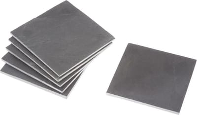 Secret de Gourmet Leisteen onderzetters - 12x stuks - 10 x 10 cm - onderzetters voor glazen