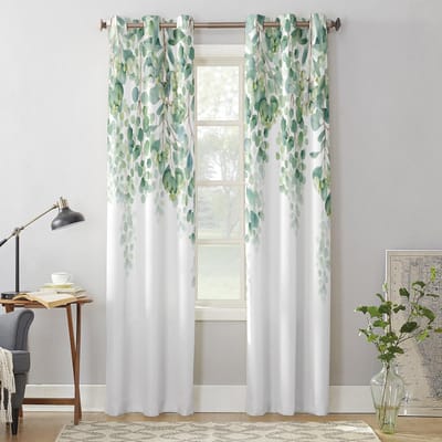 Aquarel Planten Groene Bladeren Raamgordijnen voor Woonkamer Slaapkamer Gordijn Modern Keuken Jaloezieën Draperieën Gordijnen 135W x 60H(cm) x1 gray