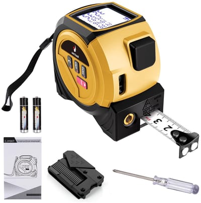 Dailygoods- Afstandsmeten 3-in-1 - Laserafstandsmeter - Meetlint 5 meter - Laser kruislijnmarkering - LCD-scherm met achtergrondverlichting - Nauwkeurige metingen - Lasermeter