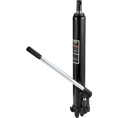 VEVOR hydraulische krik met lange paal, capaciteit 3 ​​ton, met enkelvoudige zuigerpomp en gaffelvoet, handmatige krik voor hoogwerkers met handgreep, voor garage-/werkplaatskranen, motorhefinrichting, zwart